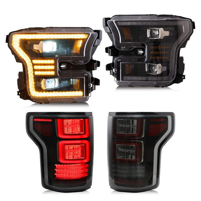 VLAND LED Headlights and Tail Lights For Ford F150 13th Gen Pickup 2015-2017 / F150 SVT RAPTOR 2016-2021