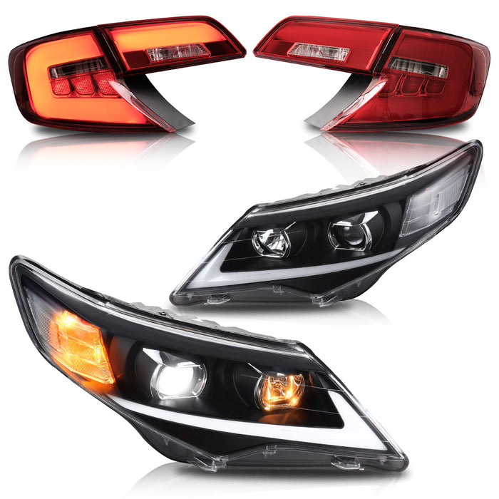 VLAND LED Headlights and Taillights Combo For Toyota Camry 2012-2014 XV50 7th Gen [DOT.]