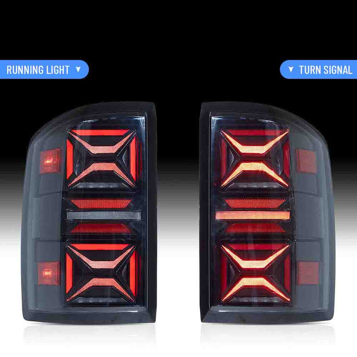 VLAND LED Taillights For GMC Sierra 1500 2500HD 3500HD 2014-2018 With Startup Animation