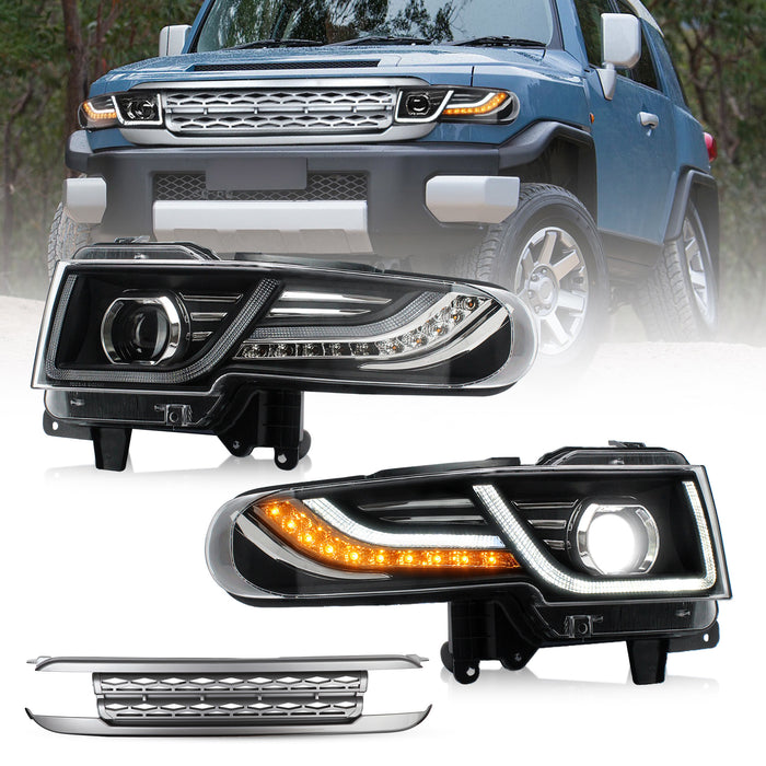 VLAND Headlights With Grille For Toyota Fj Cruiser 2007-2023