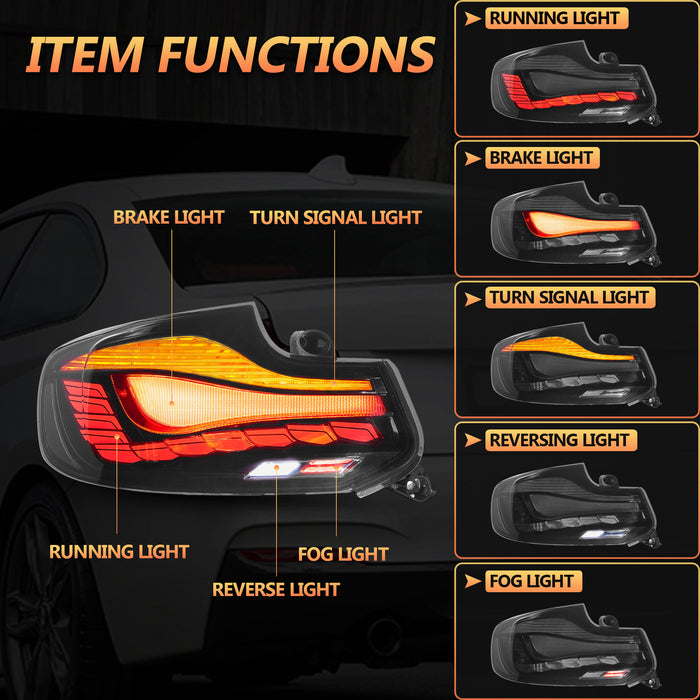 VLAND LED Taillights For BMW M2 F22 F23 F87 1st Gen 2014-2021 with Dynamic Start-up Animation
