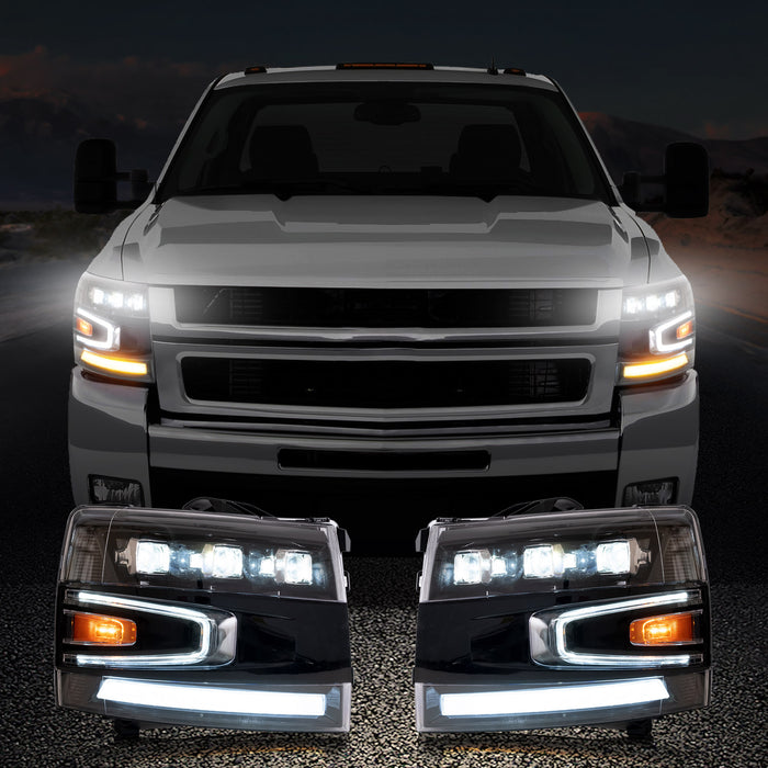 VLAND LED Headlights For Chevrolet Silverado 1500/2500/3500 2nd Gen 2007-2013 with Welcome Lights
