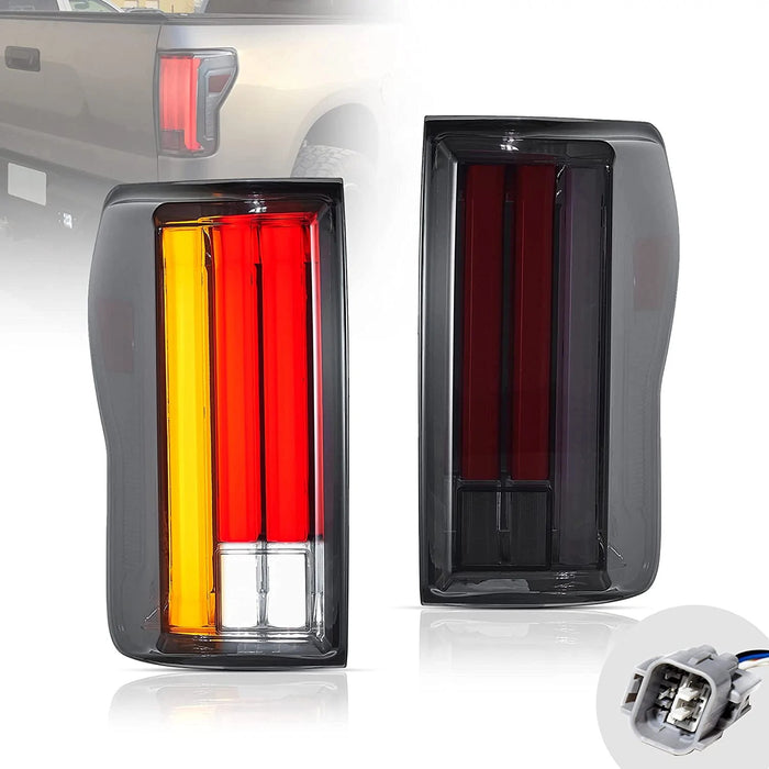 VLAND LED Tail Lights for Toyota Tundra 2007-2013 With Startup Animation DRL Rear Lamps Smoked