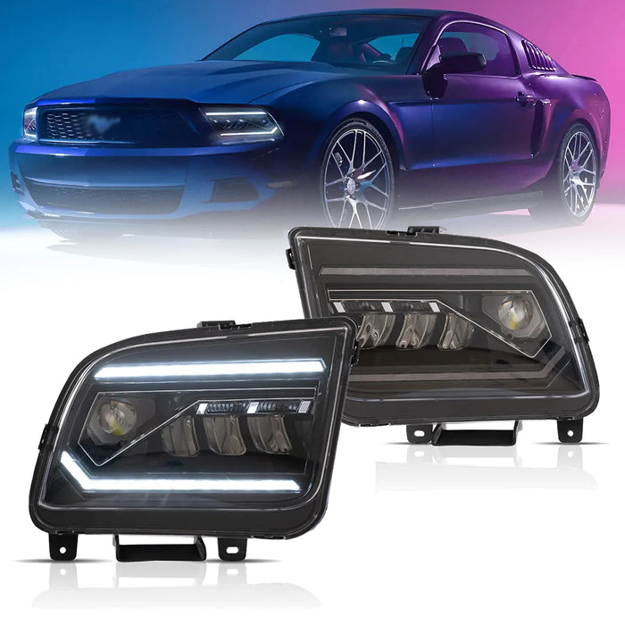 VLAND LED Projector Headlights For Ford Mustang 2005-2009 Front Lights Assembly [SAE. DOT.]