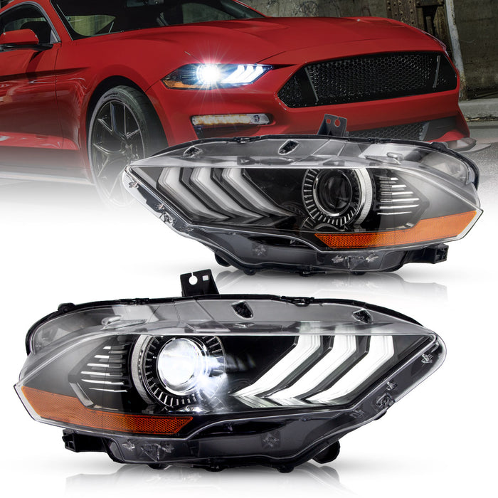 VLAND LED Projector Headlights For Ford Mustang GT and EcoBoost Models 2018-2023