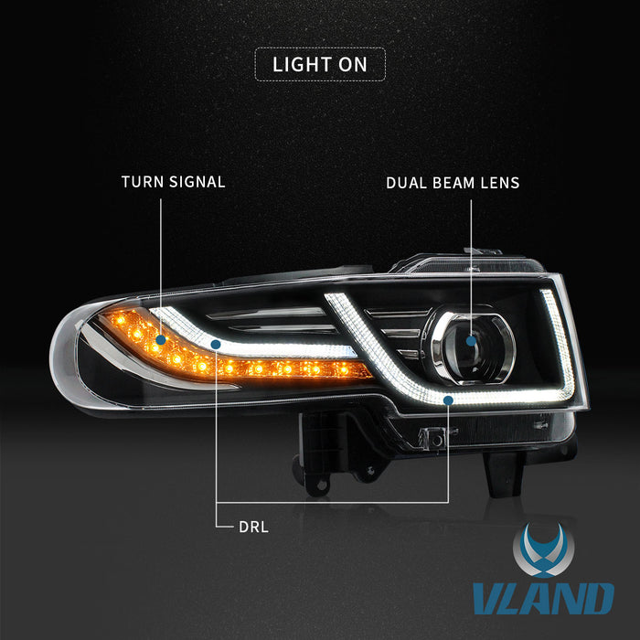 VLAND Headlights With Grille For Toyota Fj Cruiser 2007-2023