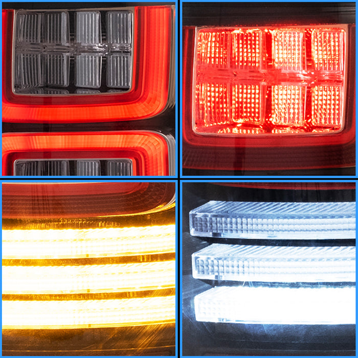 VLAND Full LED Tail Lights For Ford F150 2009-2014 Amber/Red Turn Signal [DOT.]