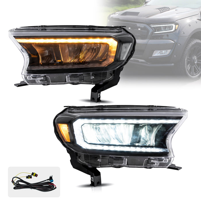 VLAND Full LED Headlights For Ford Ranger T6 Raptor & Wildtrak 2015-2020 (For International Version)