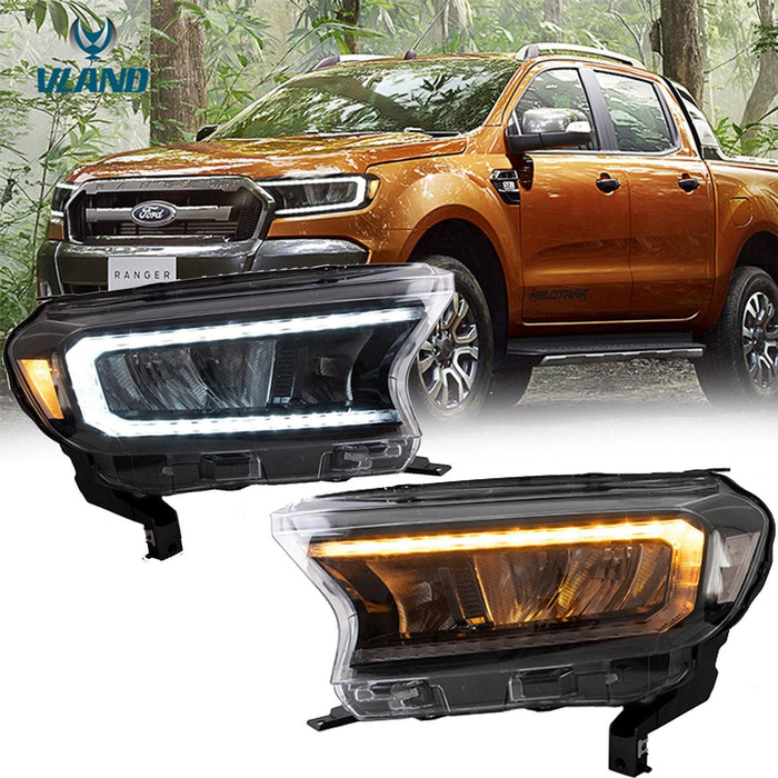 VLAND Full LED Headlights For Ford Ranger T6 Raptor & Wildtrak 2015-2020 (Fits For US Version) - VLAND VIP