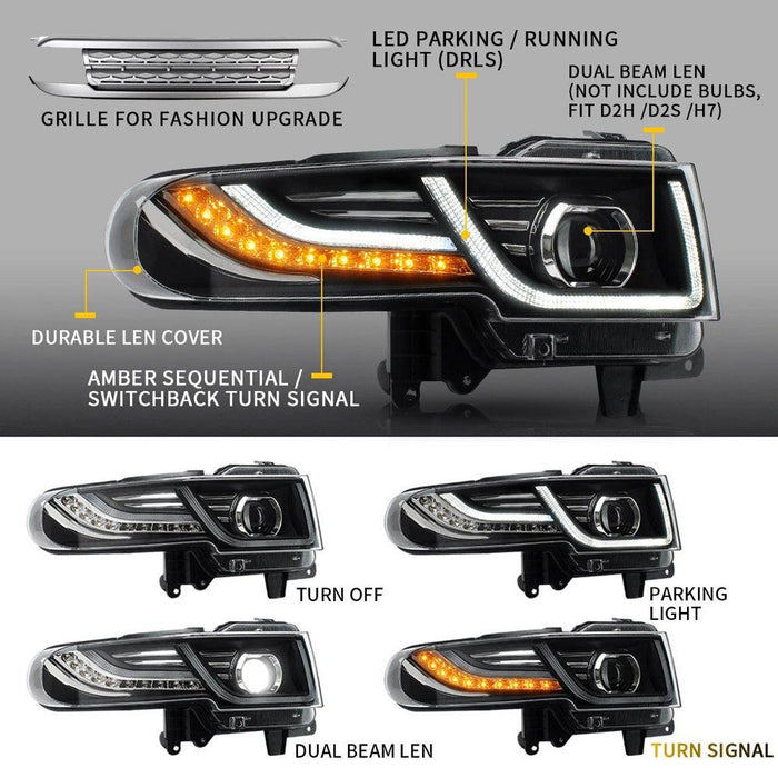 VLAND Headlights With Grille For Toyota Fj Cruiser 2007-2015 - VLAND VIP