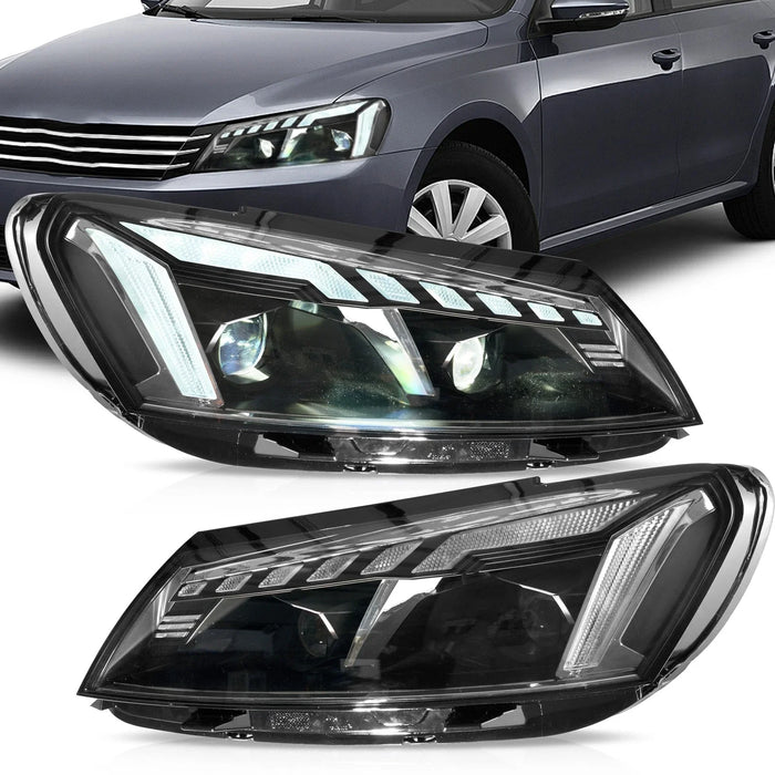 VLAND LED Projector Headlights For Volkswagen VW Passat 2011-2015 Halogen Model