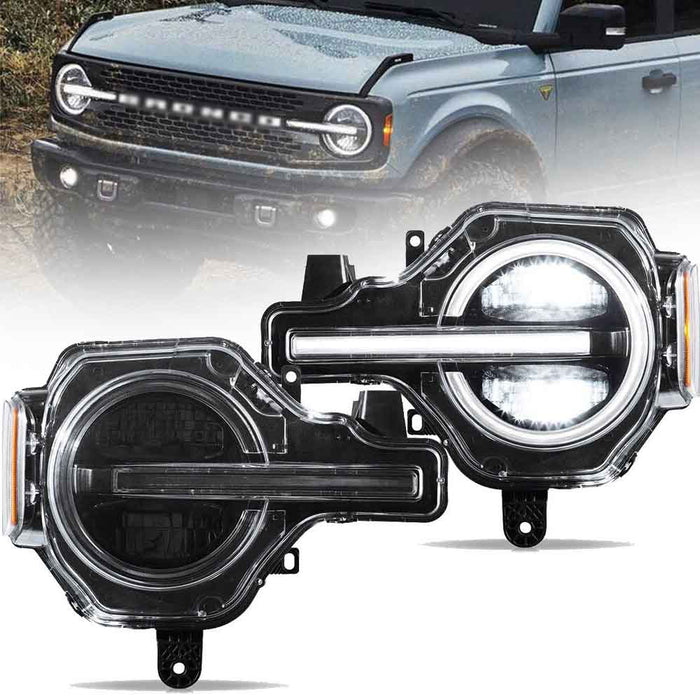 VLAND LED Headlights For Ford Bronco 2020-2024 [DOT.]