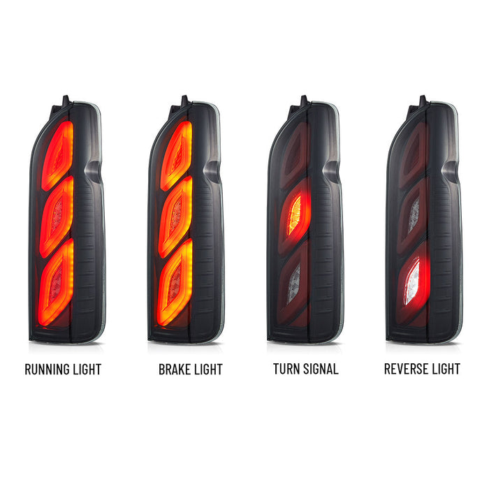 VLAND LED Tail Lights For Toyota Hiace 5th Gen (H200) 2005-2019 With Startup Animation