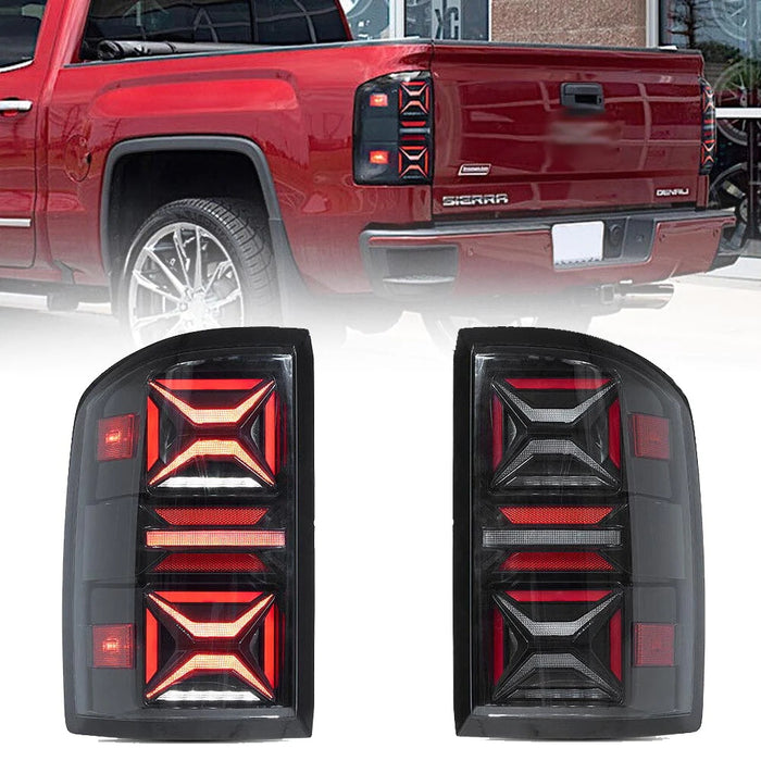 VLAND LED Taillights For GMC Sierra 1500 2500HD 3500HD 2014-2018 With Startup Animation [DOT.]