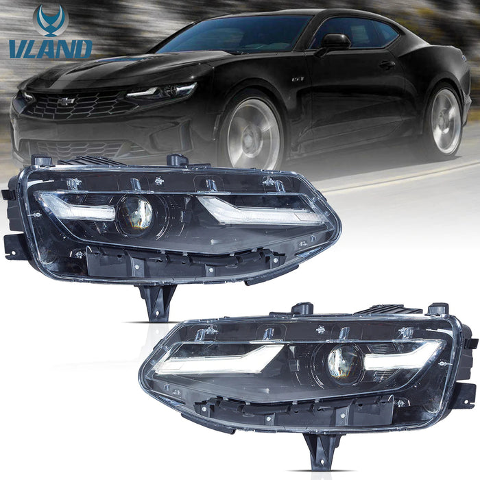 VLAND LED Headlights For Chevrolet Camaro 2019-UP 1LS/1LT/2LT/3LT/LT1 2Door RWD Coupe and Convertible