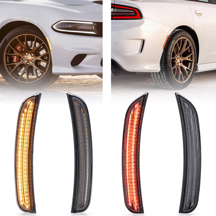 VLAND LED Front And Rear Side Marker Lamps For Dodge Charger 2015-2023