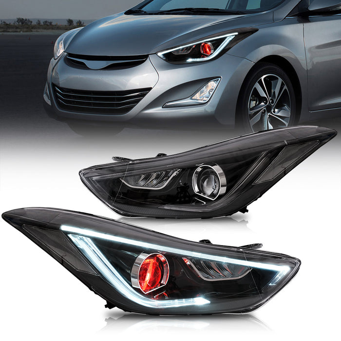 VLAND LED Headlights For Hyundai Elantra Sedan [Fifth Gen] 2011-2015 & Avante MD Coupe 2013-2014 Front Lights