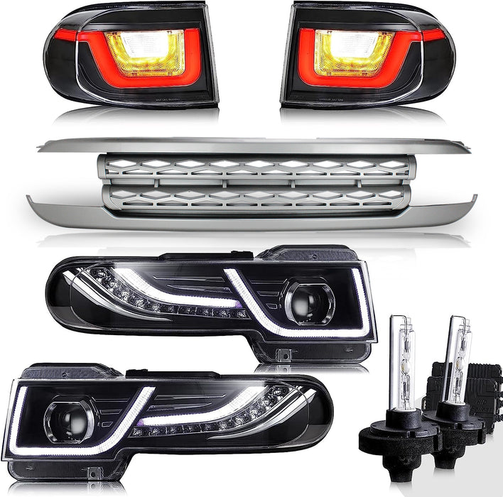 VLAND LED Headlights With Grille and Taillights with Bulbs For Toyota Fj Cruiser 2007-2017