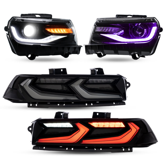 VLAND LED RGB Headlights and Taillights For Chevrolet Camaro 5th Gen Facelift 2014-2015 [DOT.]