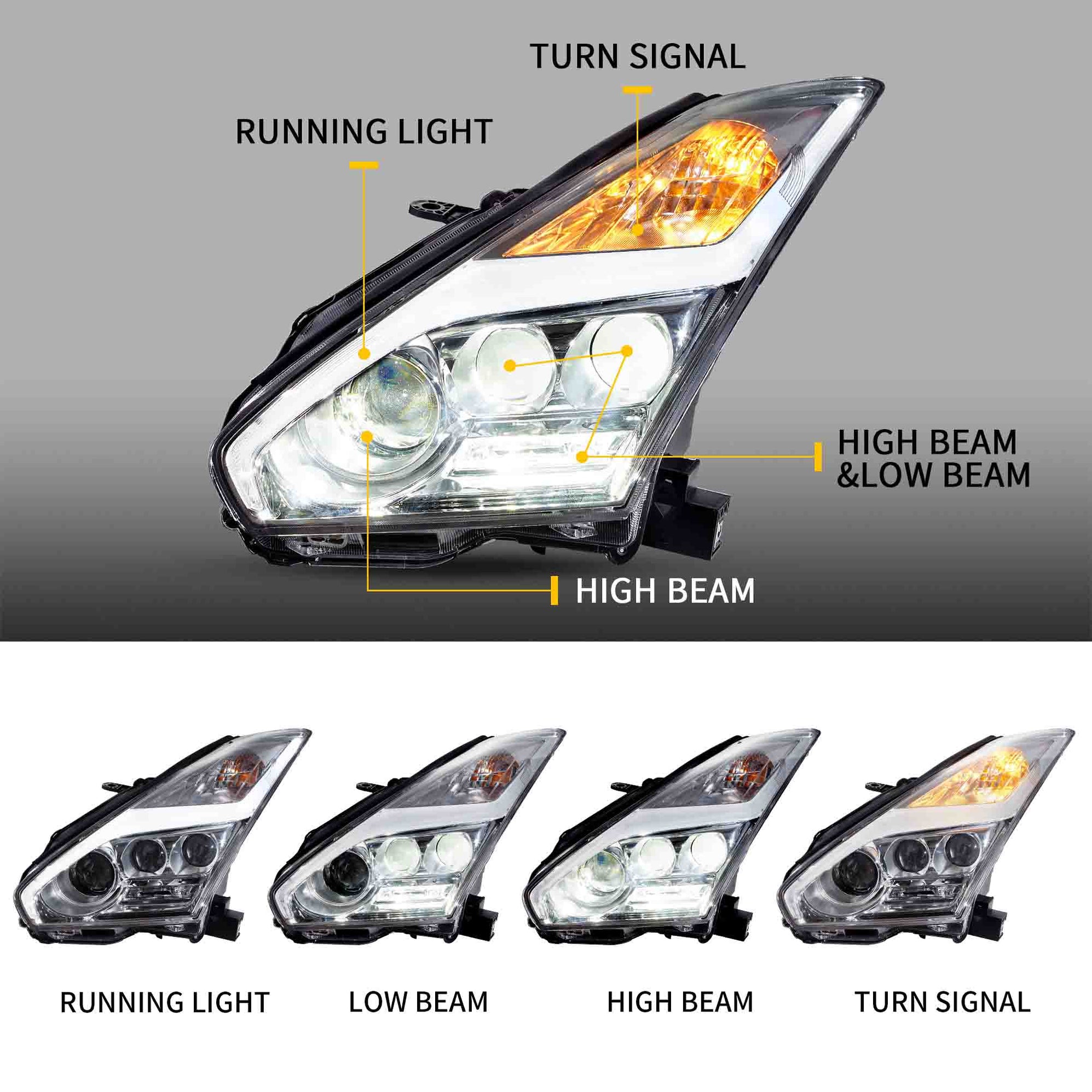 VLAND LED Head Lights For Nissan GTR R35 2008-2023 [DOT.]