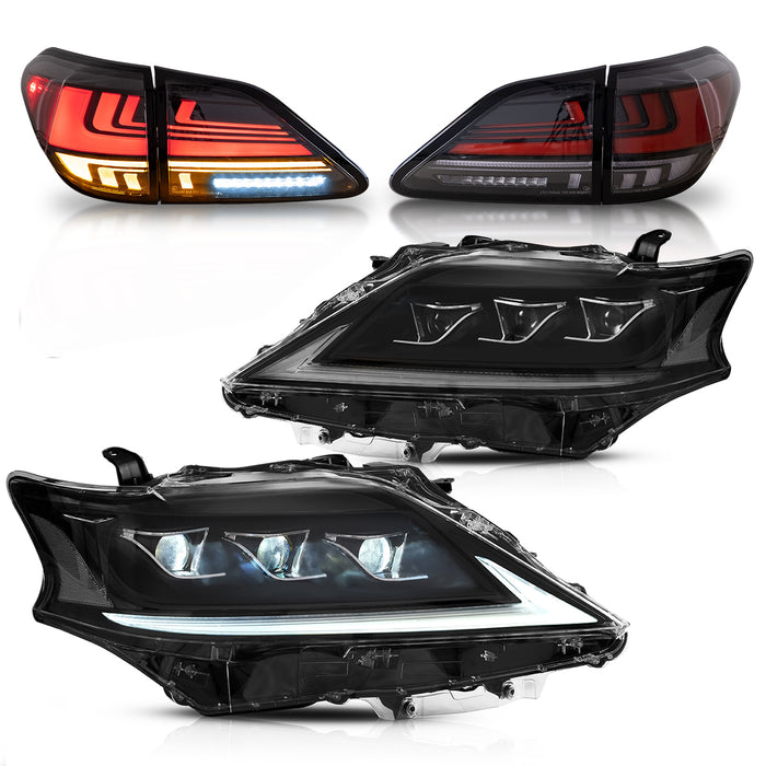 VLAND Headlights and Taillights For Lexus RX350 RX450h 2012-2014 F Sport 3rd gen (AL10) [Fits HID/Xenon Models]
