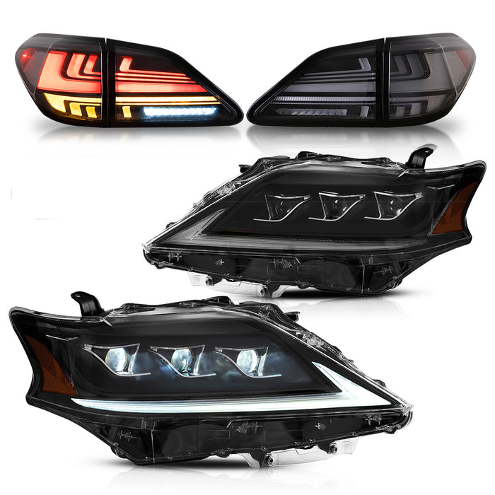 VLAND Headlights and Taillights For Lexus RX350 RX450h 2012-2014 F Sport 3rd gen (AL10) [Fits HID/Xenon Models]