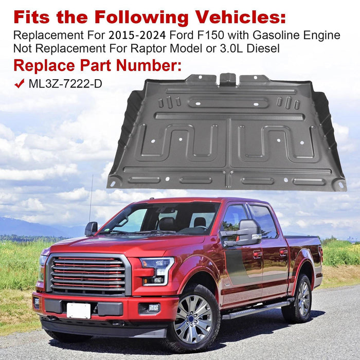 VLAND Upgrade ML3Z-7222-D Manganese Steel Splash Panel Shield For Ford F-150 2015-2024