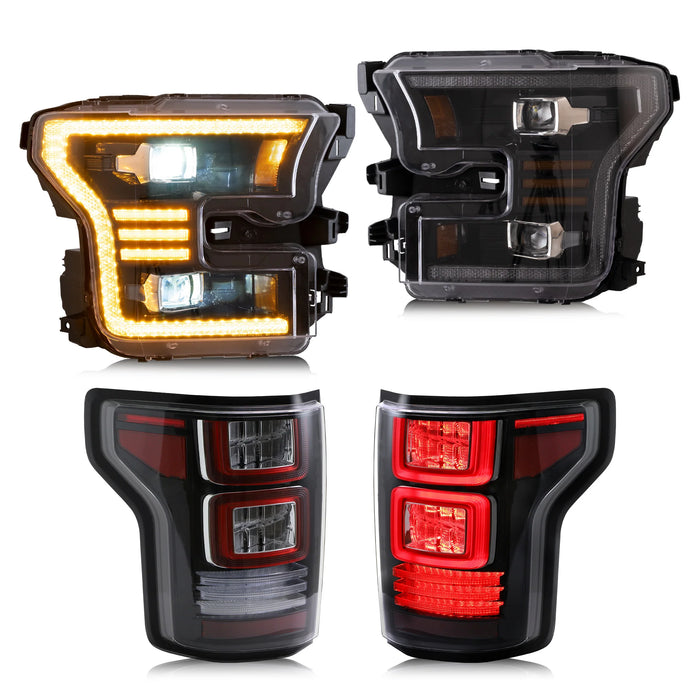 VLAND LED Headlights and Tail Lights For Ford F150 13th Gen Pickup 2015-2017 / F150 SVT RAPTOR 2016-2021