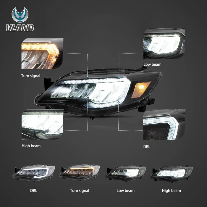 VLAND LED Headlights For Subaru Impreza 2008-2011 / WRX 2008-2014