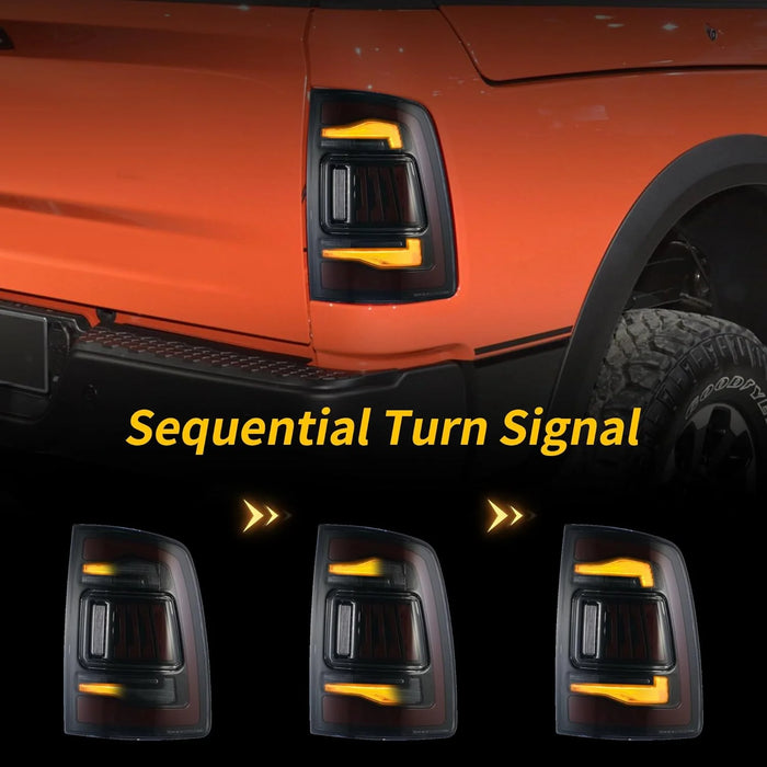 LED Tail Lights For Dodge RAM / RAM 1500 2500 3500 2009-2018 Amber Sequential Turn Signal