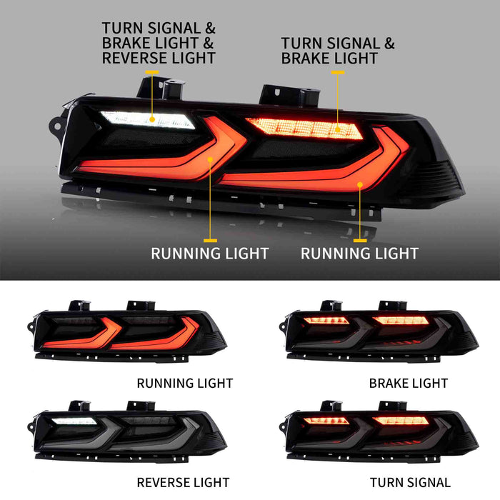 VLAND LED Tail Lights For Chevrolet Camaro 5th Gen Facelift 2014-2015 [DOT. SAE.]