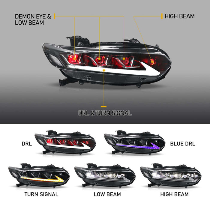 VLAND Full LED Headlights For Honda Accord 2018-2022 10th Gen With Blue Animation & Sequential
