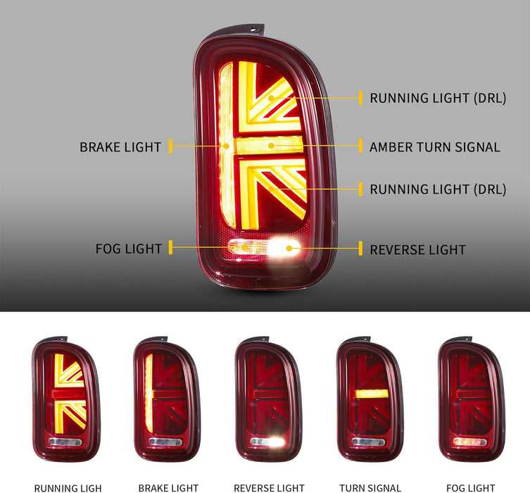 VLAND LED Tail Lights For BMW Mini Cooper Clubman R55 1st Gen 2007–2014