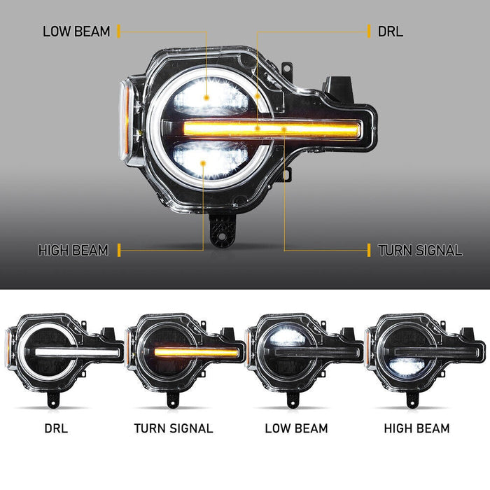 VLAND LED Headlights For Ford Bronco 2020-2024 [DOT.]