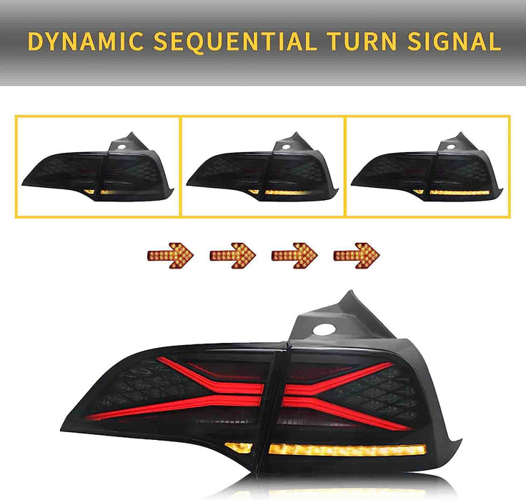 VLAND LED Tail Lights for Tesla Model 3 Model Y 2017-2022 With Sequential Indicators