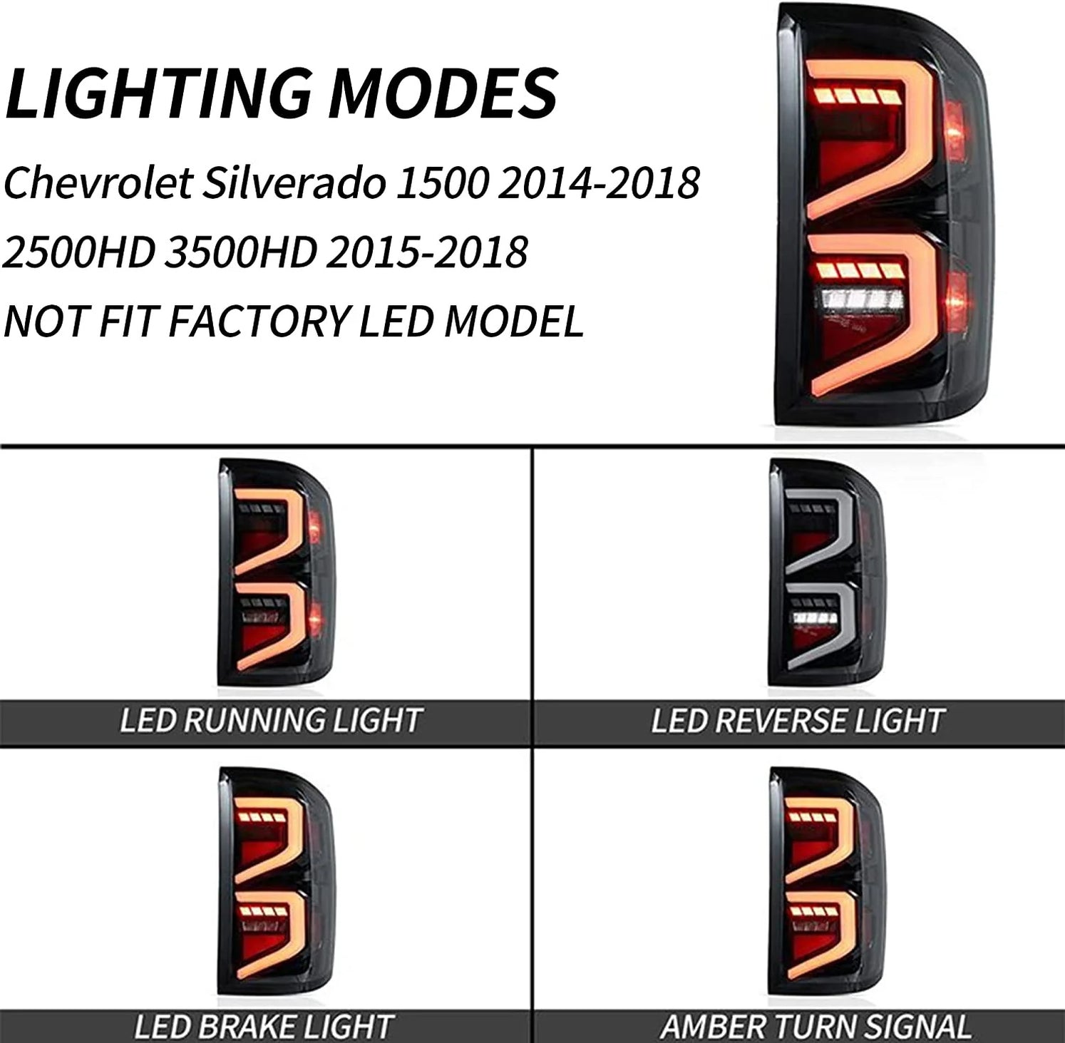 VLAND LED Taillights For Chevrolet Silverado 1500/2500/3500 3rd Gen ...