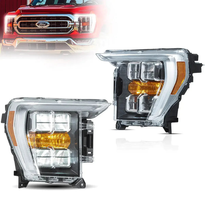 VLAND LED Dual Beam Headlights For Ford F150  14th Gen 2021-2023