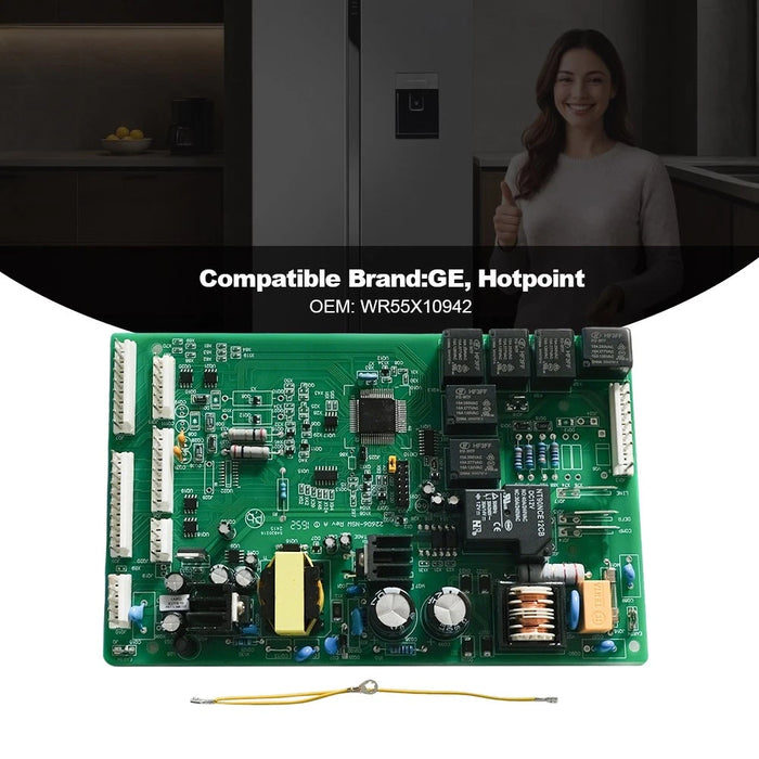 VLAND WR55X10942 Refrigerator Main Control Board Replacement Part for GE Hotpoint RCA