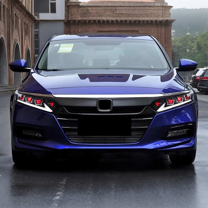 VLAND Full LED Headlights For Honda Accord 2018-2022 10th Gen With Blue Animation & Sequential