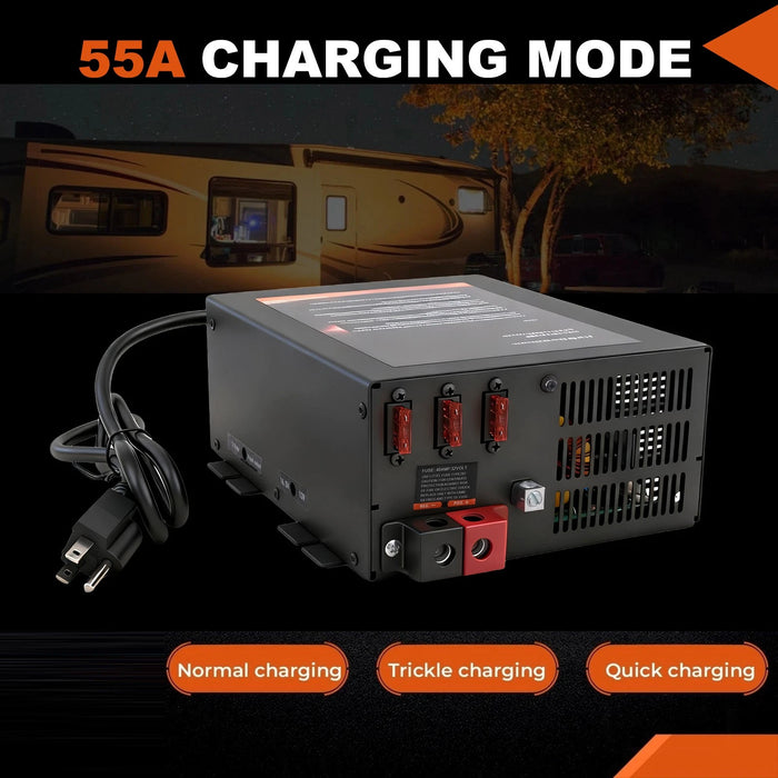 VLAND PM3-55LK 55A RV Power Converter Battery Charger 3-Stage For Camper Marine