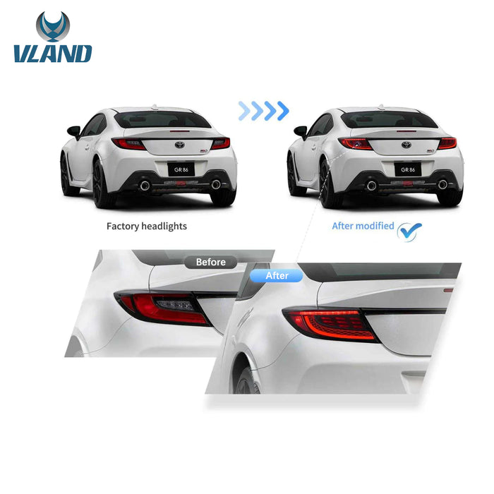 VLAND LED Taillights For Toyota GR86 / Subaru BRZ 2nd Gen ZN8/ZD8 2021-2024