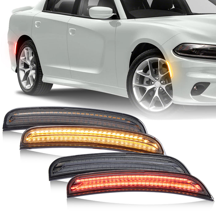 VLAND LED Front And Rear Side Marker Lamps For Dodge Charger 2015-2023