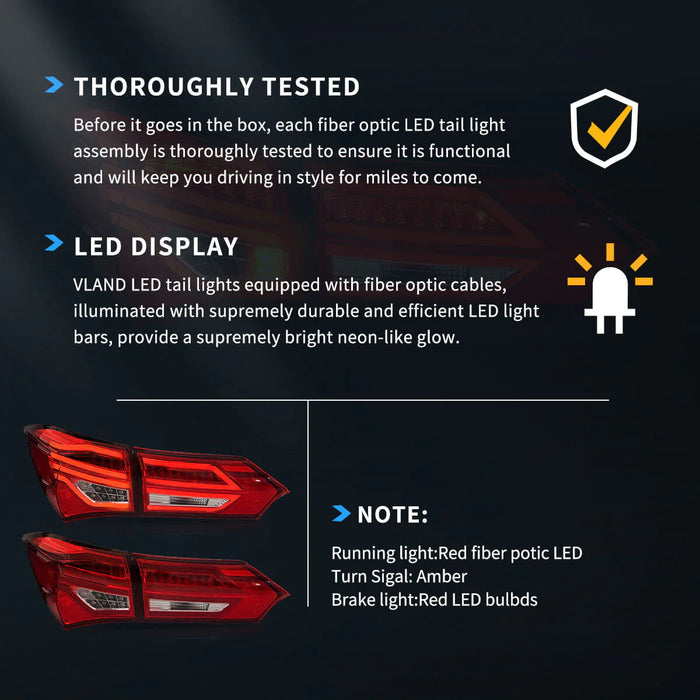 VLAND LED Tail Lights For Toyota Corolla 2014-2019 International E170/E180 Version