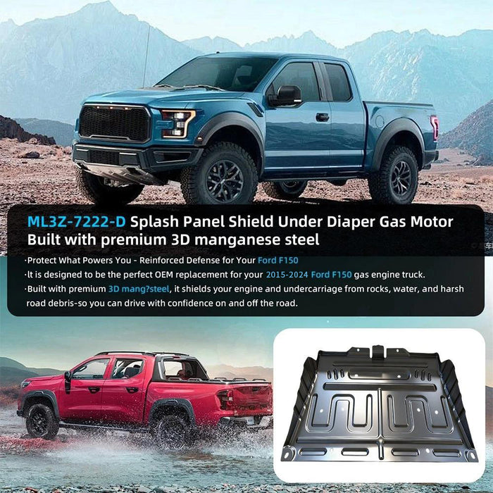 VLAND Upgrade ML3Z-7222-D Manganese Steel Splash Panel Shield For Ford F-150 2015-2024