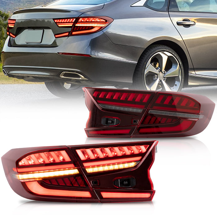 VLAND LED V4 Tail Lights For Honda Accord 2018-2021 10th Gen with Amber Sequential Turn Signal