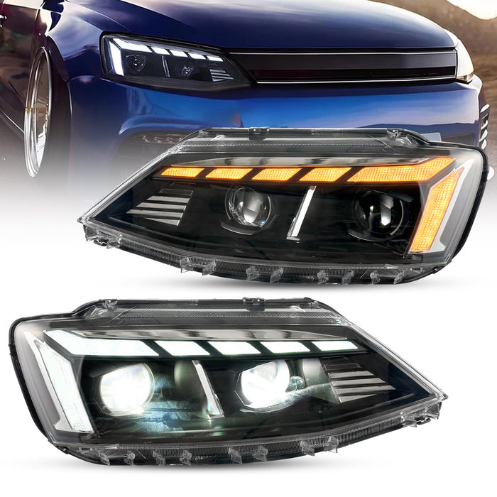 VLAND LED Headlights For Volkswagen (VW) Jetta MK6 Sagitar 2012-2018 With Sequential Animation Front Lamps