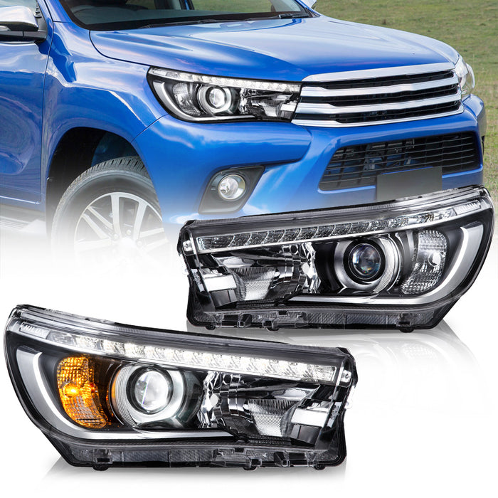 VLAND LED Projector Headlights For Toyota Hilux / Revo 8th Gen 2015-2020 With Sequential Indicators