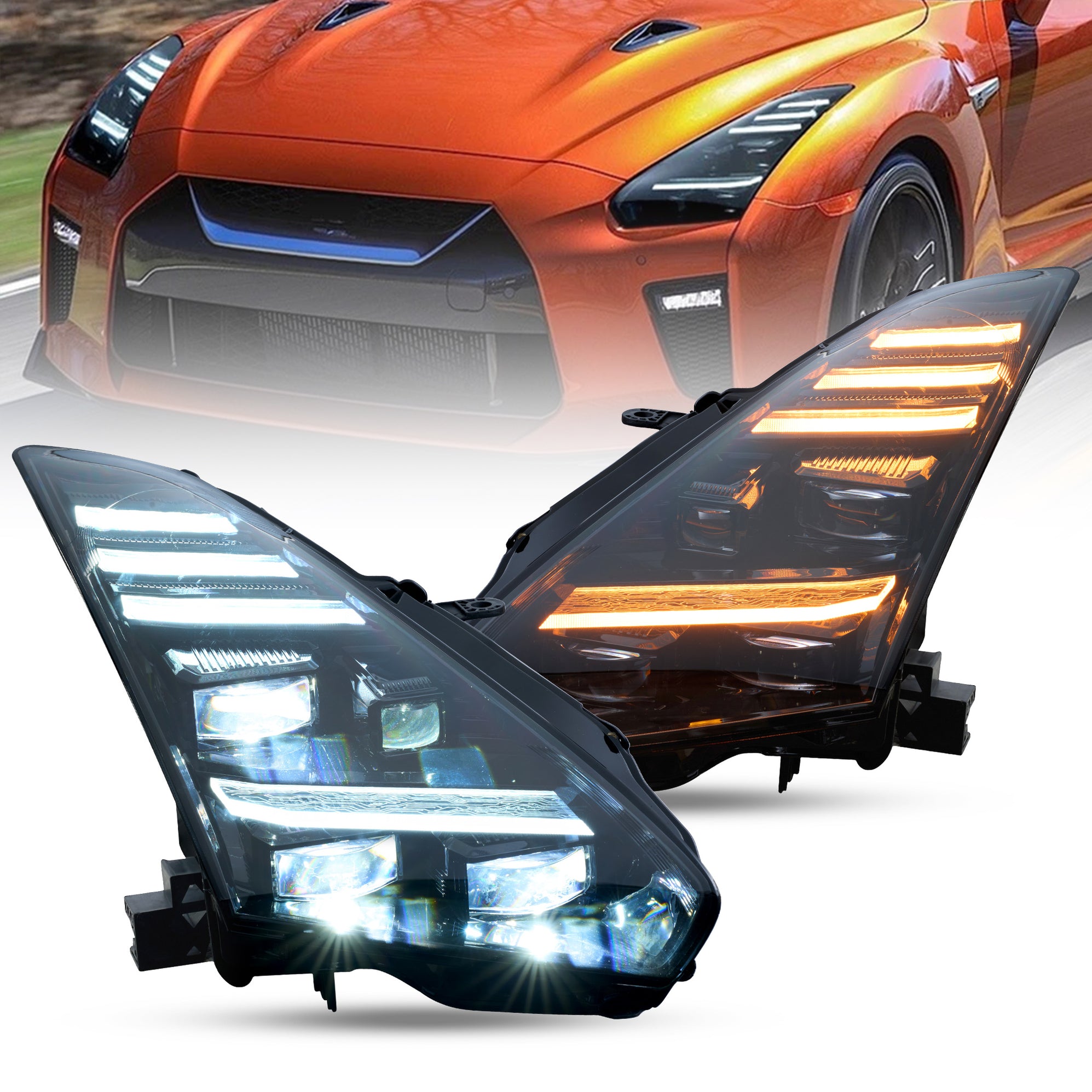 VLAND LED Projector Head Lights For Nissan GTR R35 2008-2023 [DOT.]