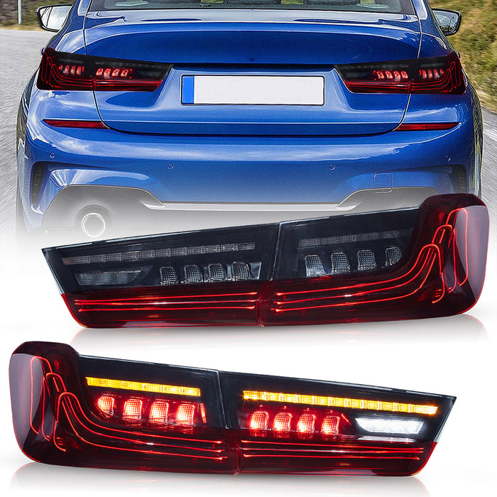 VLAND LED Laser Taillights For BMW 3-Series G20 2019-UP With Sequential Amber Turn Signals [E-MARK.]