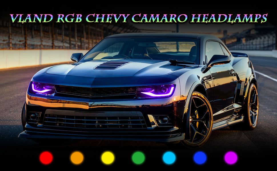 VLAND LED RGB Headlights and Taillights For Chevrolet Camaro 5th Gen Facelift 2014-2015 [DOT.]